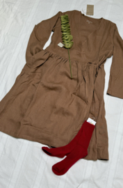 Simply Grey Linen wrapdress Taupe