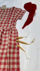 Simply Grey dames linnen  Hinterland dress met korte mouw, red checks