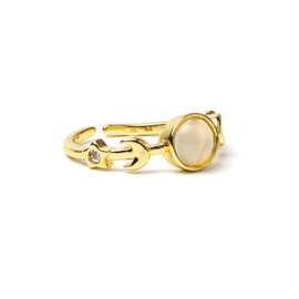 Ring Witte agaat