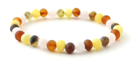 Barnsteen armbandje volwassenen multicolour rozenkwarts