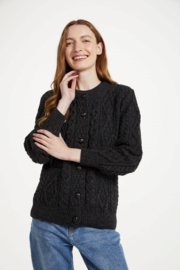 Aran Woollen Mills - Ladies Heritage Aran Lumber Cardigan - Charcoal