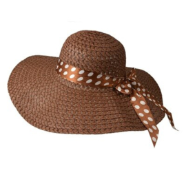 Strooien zonnehoed Polkadot