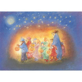 Marjan van Zeyl - Ansichtkaart Sint Maartensoptocht