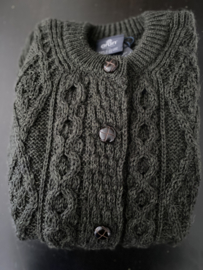 Aran Woollen Mills - Damesvest merino moss