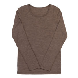 Joha wolzijden dames longsleeve chocolate melange