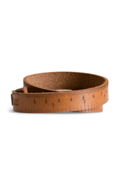 Muud - Leren meetlint armband - cognac