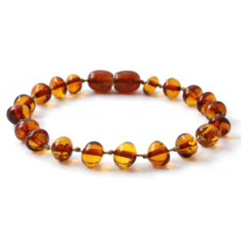 Barnsteen armbandje baby/peuter cognac