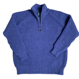 Aran Woollen Mills - Schipperstrui van merinowol denim blauw Adult