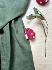 Simply Grey dames linnen  Hinterland dress Forest Green