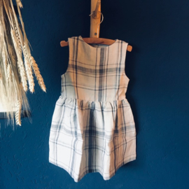 Simply Grey Kids linnen jurk zonder mouw vintage checks