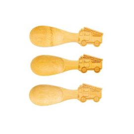 Bamboe baby lepels Brandweerwagen set van drie