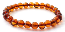Barnsteen armbandje volwassenen cognac round