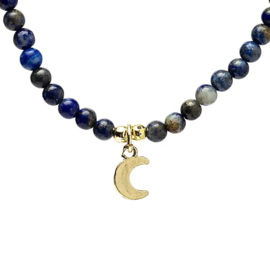 Ketting met lapis lazuli en maan