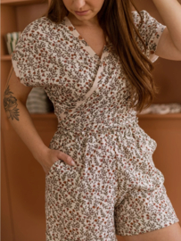 Evelina Apparel - Muslin wrap shirt floral