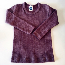 Cosilana wolzijdekatoenen longsleeve burgundy