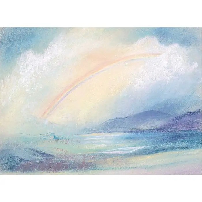 Marjan van Zeyl - Ansichtkaart Regenboog in het landschap