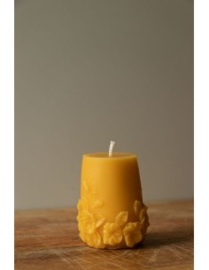 Dipam bijenwas kaars met bloemen