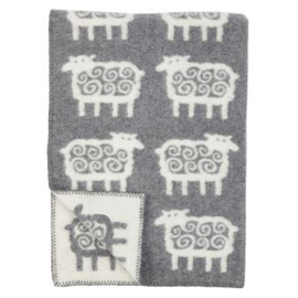 Klippan lamswollen ledikant deken Sheep Grey