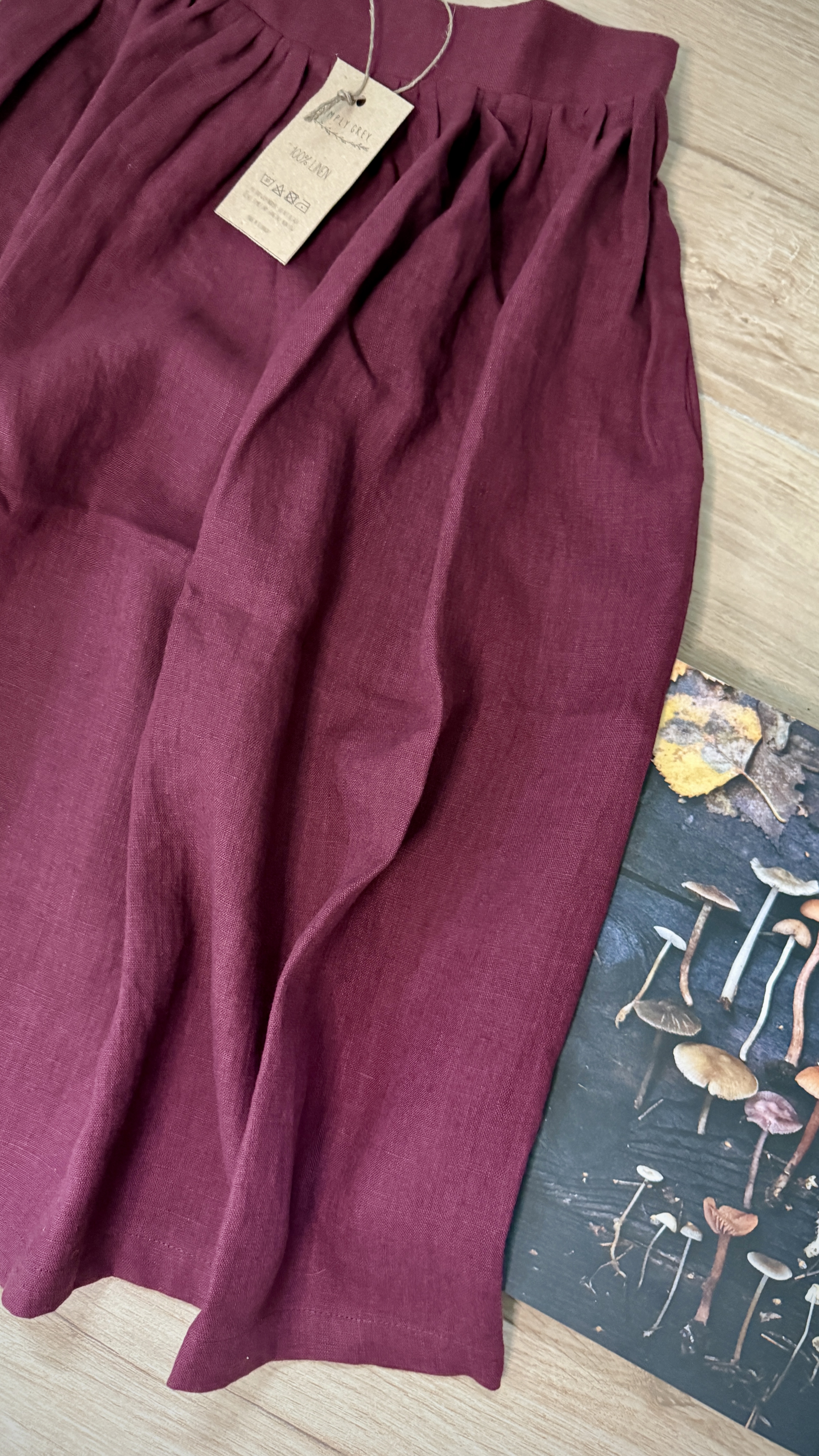 Simply Grey dames linnen rok Plum