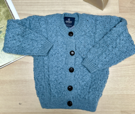 Aran Woollen Mills kids Trellis Cardigan mist