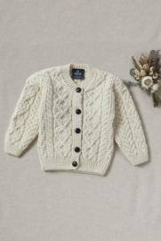 Aran Woollen Mills kids Trellis Cardigan ecru