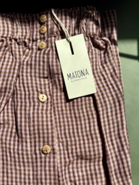 Matona Women Linnen Jurk Red Checks, L