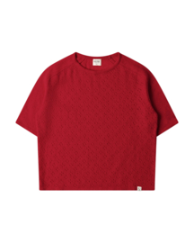 Matona Women - merinowollen pointelle shirt bright red