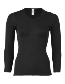 Engel Natur wolzijden longsleeve dames Zwart, 46-48