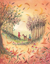 Bijdehansje - Ansichtkaart Herfst