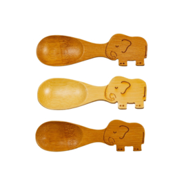 Bamboe baby lepels Olifant set van drie
