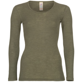 Engel Natur wolzijden longsleeve dames Olive