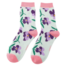 Miss Sparrow sokken bamboe Pansies 37-41