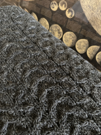 Aran Woollen Mills  Wollen deken Charcoal