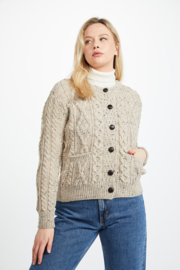 Aran Woollen Mills - Damesvest merino midnight blue