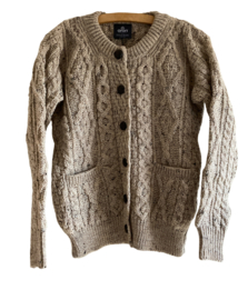 Aran Woollen Mills - Damesvest merino toast