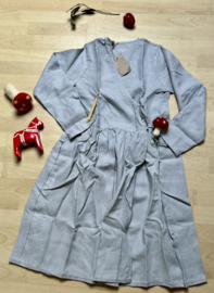 Simply Grey dames linnen  overslagjurk silver grey, M