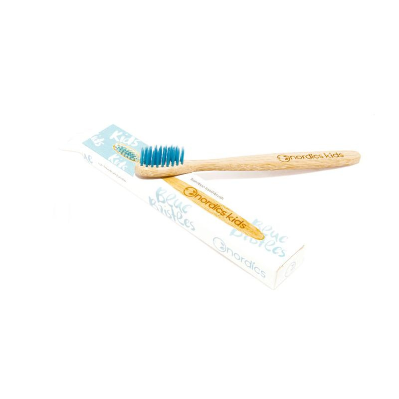 Nordics bamboe tandenborstel kind blauw