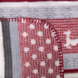 Plaid herten rood/grijs 130x180 cm