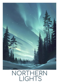 A4 Poster Northern Lights (bos)