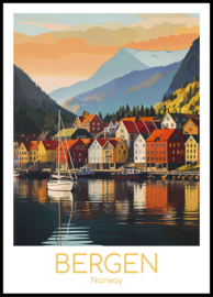 A4 Poster Bergen (polaroid)