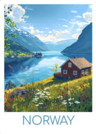 A4 Poster Norway (groot huis)