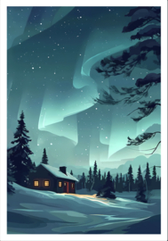 Postcard Northern Lights (swirl)