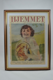 Schilderij Hjemmet: jongedame met hoed
