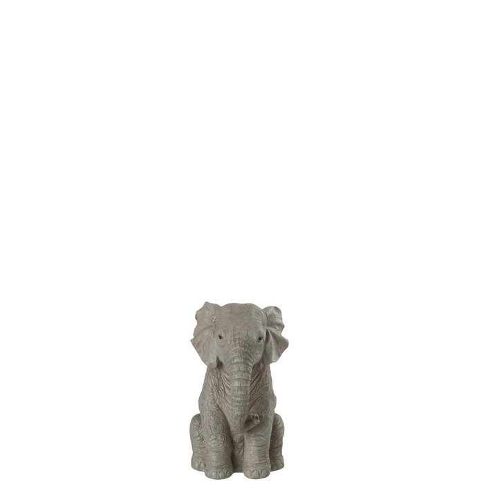 Zittende olifant - grijs