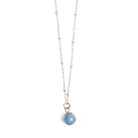 A & C Collier Pure Steel Blauwe Aventurijn