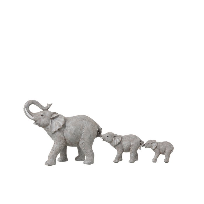 Olifanten familie set van 3 stuks - grijs