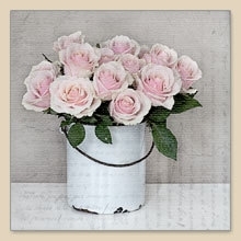 Servet emmer met rozen, 33x33 cm, nr. 80000