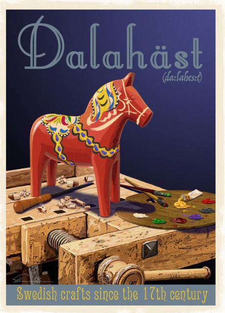 A4 Poster Dalahäst