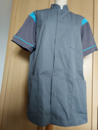 Verpleegjas uniseks grijs/blauw maat  L