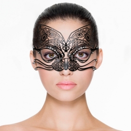 Opengewerkt Venetiaans masker - zwart